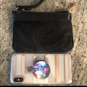 Lauren by Ralph Lauren wristlet leather and nylon